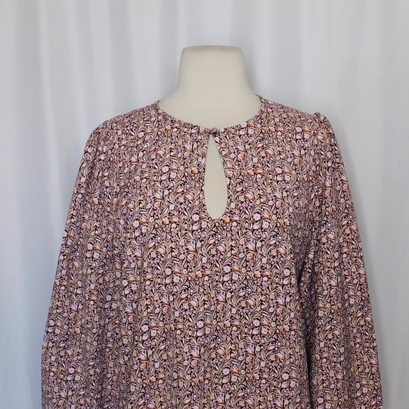 J. CREW Puff Sleeve Top Blouse Floral Flourish Crepe Cottagecore Prairie Small - Picture 4 of 11